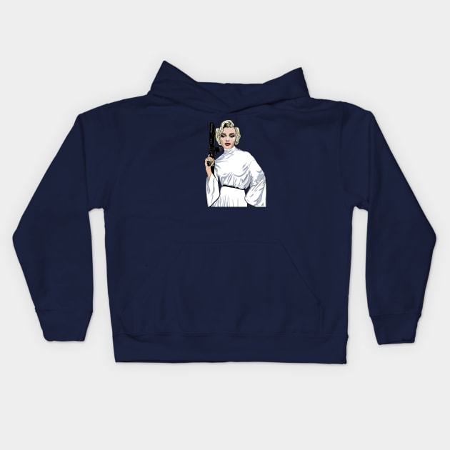 Princess Marilyn Monroe Organa Kids Hoodie by FanboyMuseum